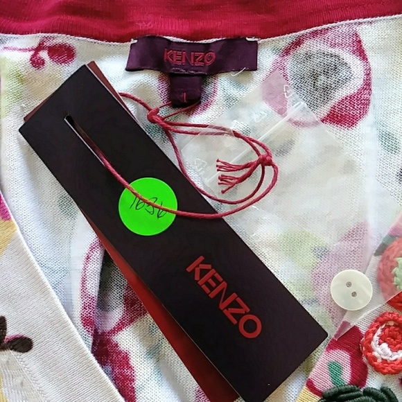 SALE! NEW Kenzo Sz L Poppy Floral Cardigan Sweater - Picture 8 of 8